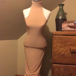 Nude turtleneck dress